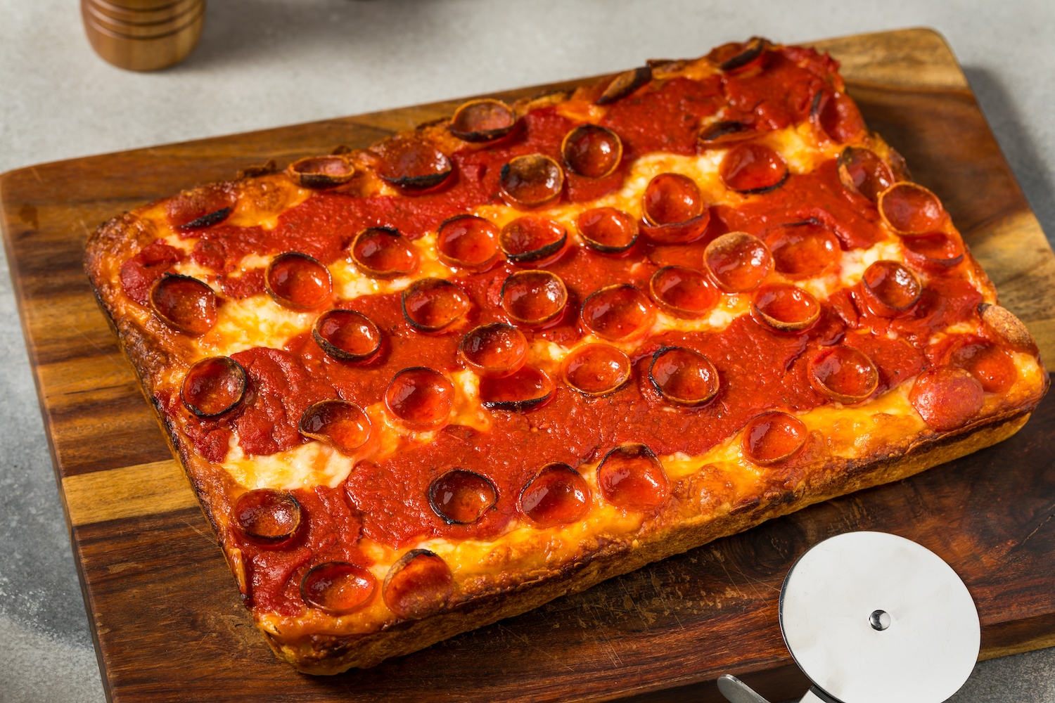 Detroit-Style Pepperoni Pizza